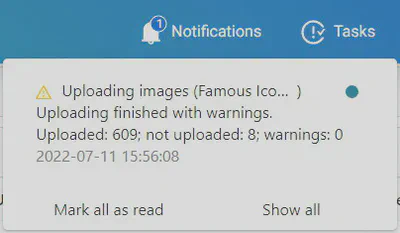 Finished upload