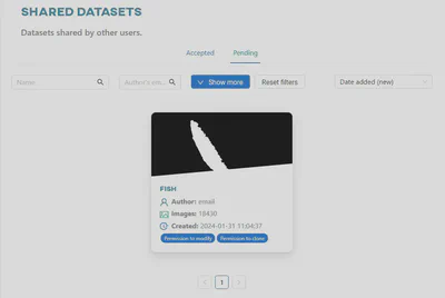 Pending shared datasets