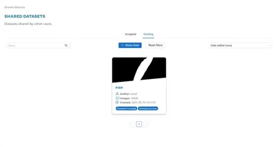 Pending shared datasets