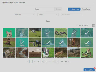 Upload images
