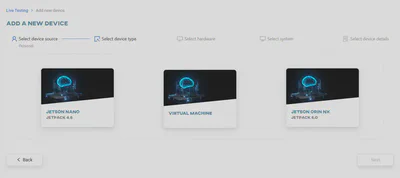 Select device type
