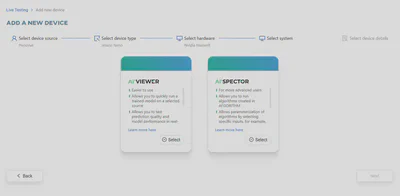 Select service type