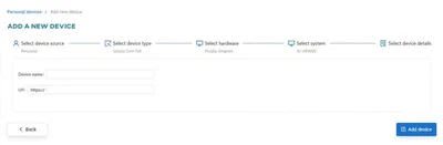 Select service type