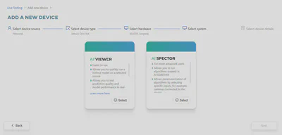 Select service type