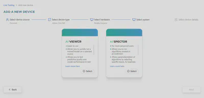 Select service type