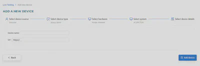 Fill in device details