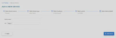 Fill in device details