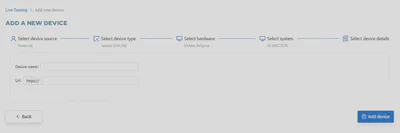 Fill in device details