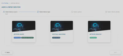 Select device type