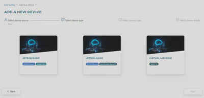 Select device type