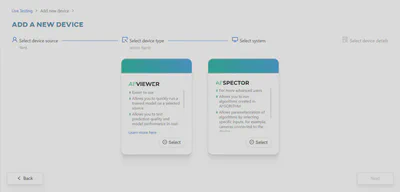 Select service type