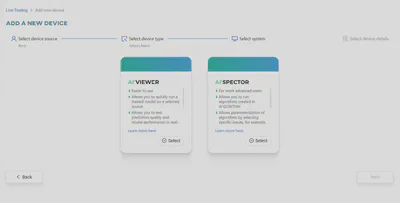 Select service type