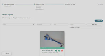 Saved Inputs view