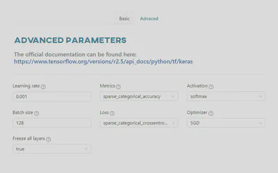 Advanced parameters - Keras