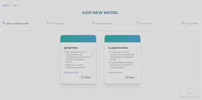 Select training type
