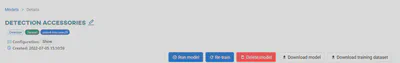 Downloading model in model details