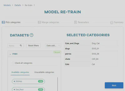 Pick categories