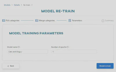 Model training parameters