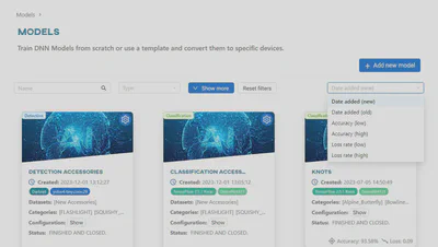 Model filtering and sorting