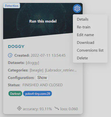 Model actions