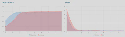 Classification accuracy and loss charts