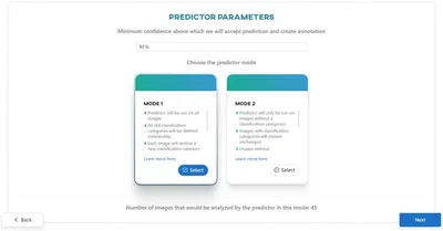 Predictor parameters for classification