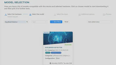 Model list in web app