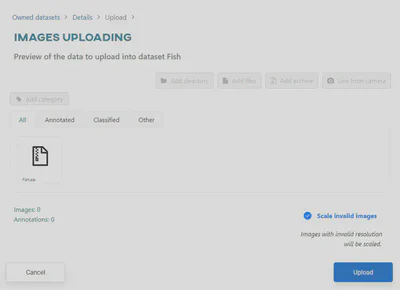 Upload archive