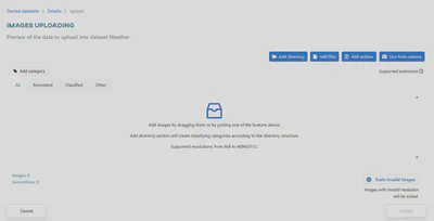 Upload view