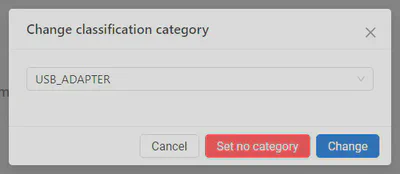 Change classification category