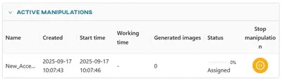 Active manipulations and recently used datasets