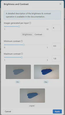 Select the appropriate contrast parameters