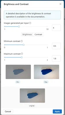 Select the appropriate contrast parameters