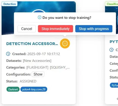 Click ‘Stop’ and select ‘Stop with progress’