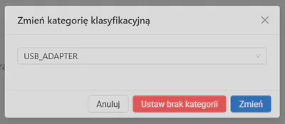 Zmień kategorię klasyfikacyjną