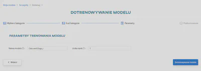 Parametry treningowe modelu