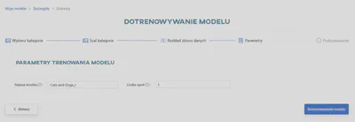 Parametry treningowe modelu