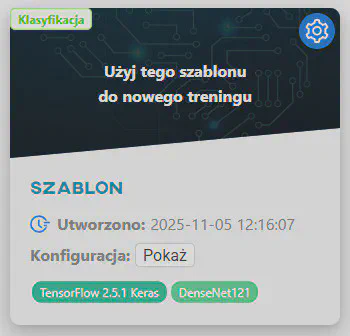 Użyj tego szablonu do nowego treningu