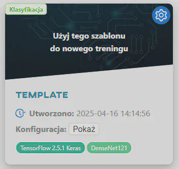 Użyj tego szablonu do nowego treningu