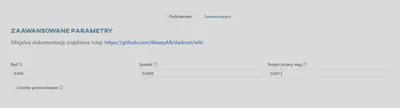 Parametry zaawansowane - Darknet