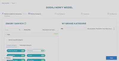 Wybierz zbiór danych i kategorie