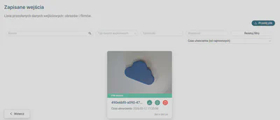 Zapisane dane wejściowe
