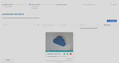 Zapisane dane wejściowe