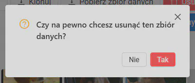 Usuń zbiór danych